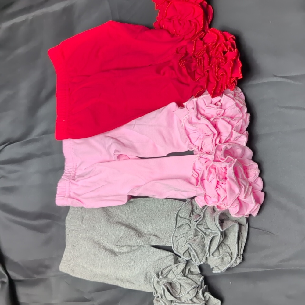 Icing Leggings Baby Toddler Girls | Soft Stretch Ruffle Leggings-Valentine's Day